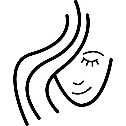 female with bangs outline